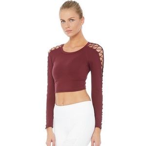 ALO | Black Cherry High Line Long Sleeve Top